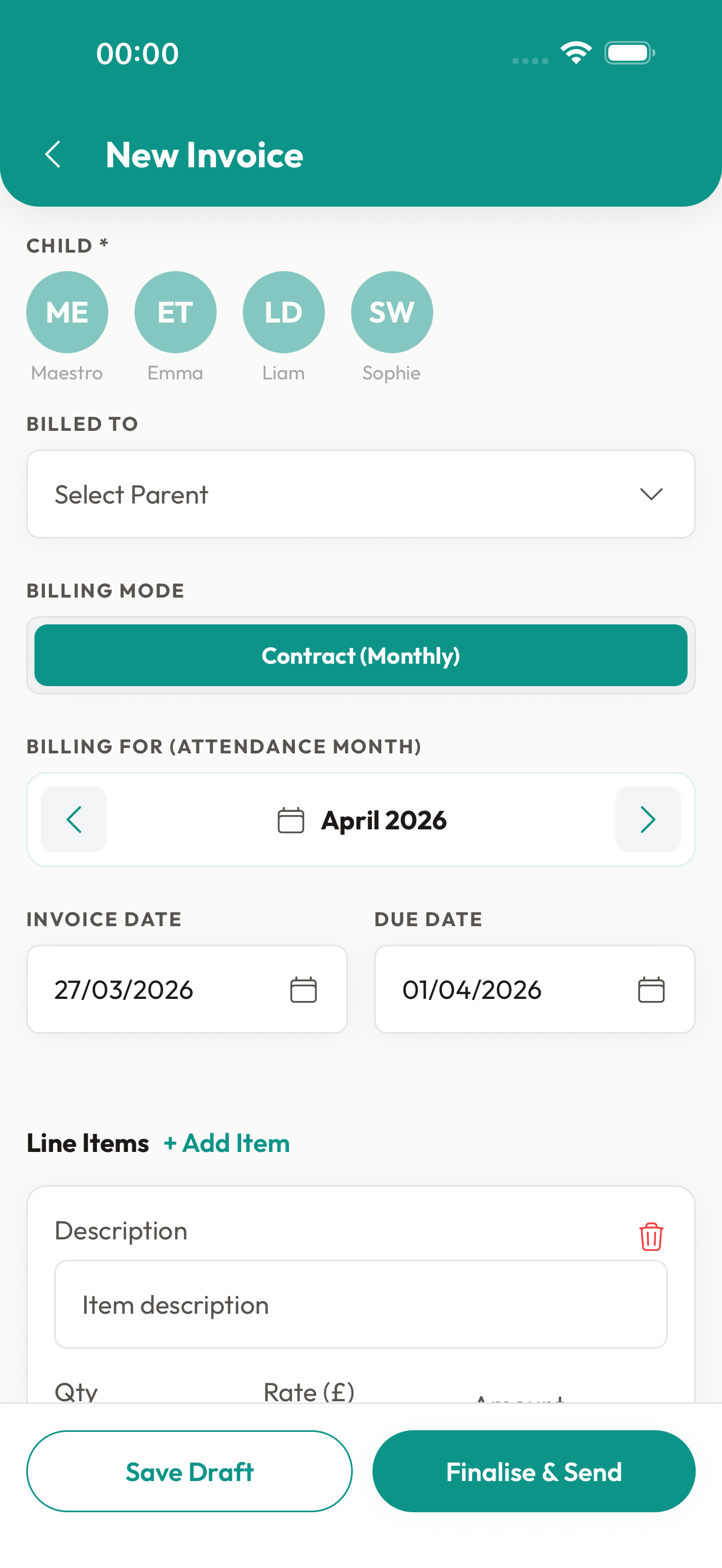INVOICE: A compliant itemised invoice